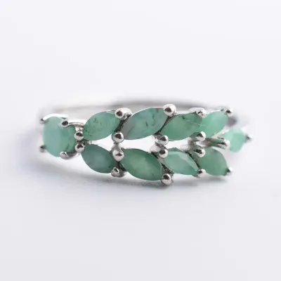 Emerald Sterling Silver Ring