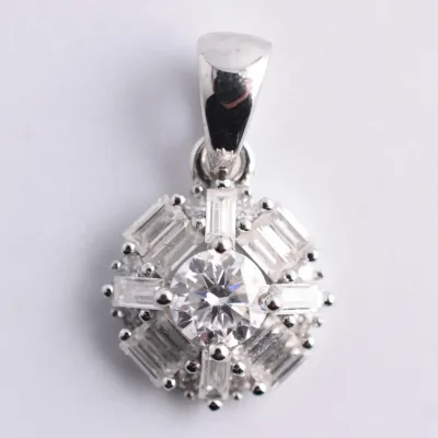 Moissanite Sterling Silver Pendant