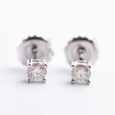 Moissanite Sterling Silver Stud Earrings