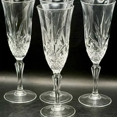(4) Salzburg by Cristal de Flandre Champagne Flutes