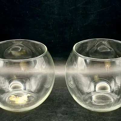 (3) Bubble Bowl Glasses