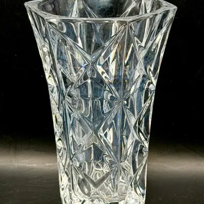 vintage Cristal d'Arques-Durand "Sully" hexagonal cut lead crystal flower vase
