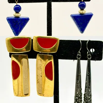 (3) Pairs Of Vintage Earrings 