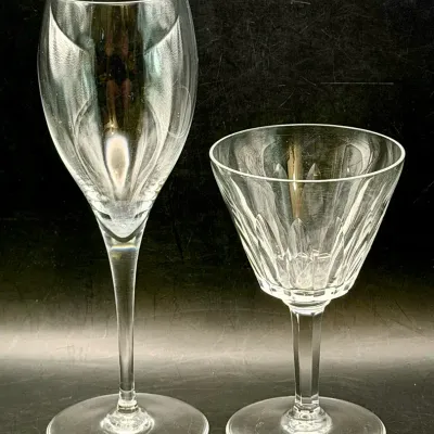 (2) Baccarat Wine Glasses-Signed