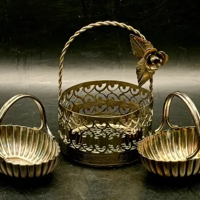 (3) Vintage Metal Baskets 