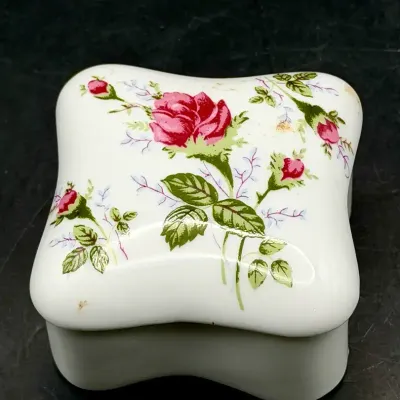 Floral Trinket Dish Unmarked