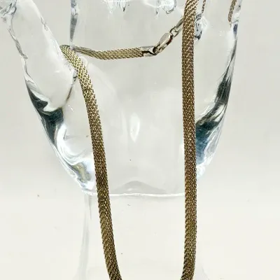 925 Sterling Silver Woven Mesh Necklace