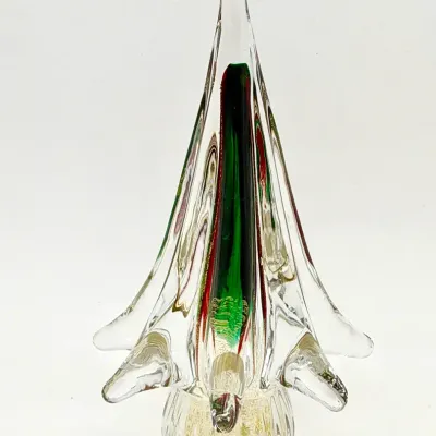 Murano Style Art Glass Christmas Tree 
