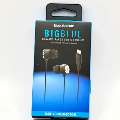 NIB Brookstone Big Blue Dynamic Range USB-C Earbuds