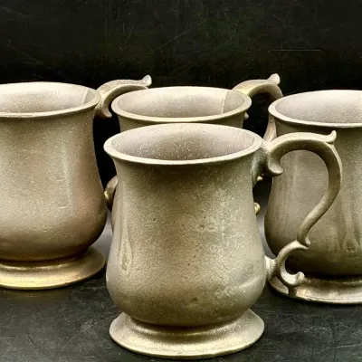 (4) vintage Wilton Armetale Pewter Mugs