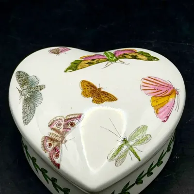 Portmeiron Botanic Garden Heart Shaped Trinket Dish With Lid