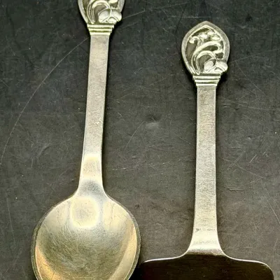 A. Dragsted Stamped Sterling Silver Spork & Food Pusher