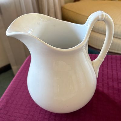 Sale Photo Thumbnail #46: Vintage Stoneware pitcher with company marking 