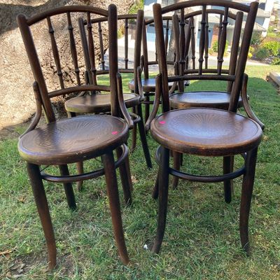 Sale Photo Thumbnail #54: Five Bentwood chairs from early 1900s