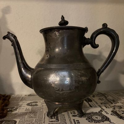 Sale Photo Thumbnail #49: Vintage Pewter Coffee Pitcher