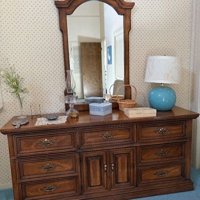 Sale Photo Thumbnail #20: Mr. and Mrs Chest with mirror with very good quality craftsmen ship. The chest can be sold with or without the mirror. There are also matching night stands. Need to be able to move downstairs and provide own transportation. 