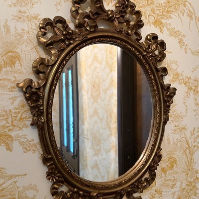 Sale Photo Thumbnail #30: Ornate brass mirror, one of many available along with brass sconces