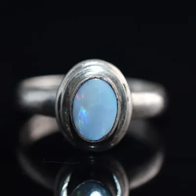 Opal Sterling Silver Ring