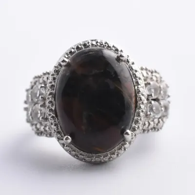 Jasper Cabochon Ornate Ring