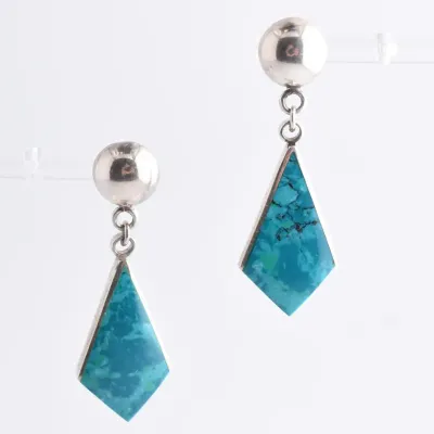 Chrysocolla Sterling Silver Dangle Earrings