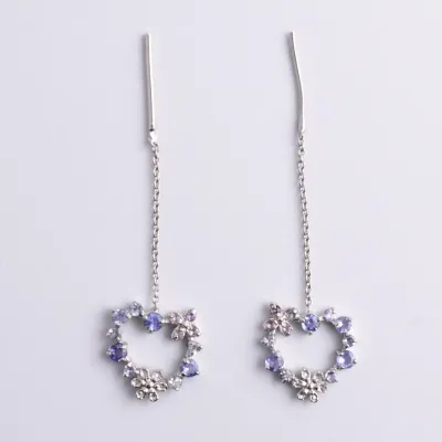Tanzanite Sterling Silver Dangle Earrings