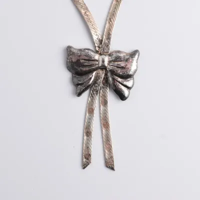 Sterling Silver Bow Necklace