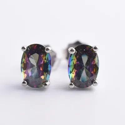 Mystic Sterling Silver Stud Earrings