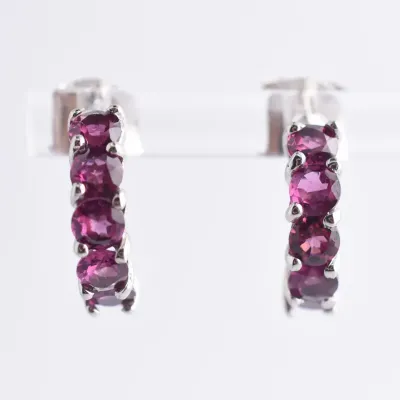 Rhodolite Garnet Sterling Silver Dangle Earrings
