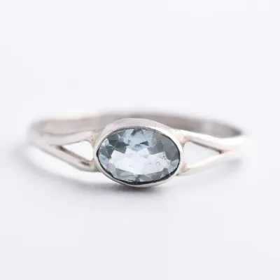 Blue Topaz Sterling Silver Ring