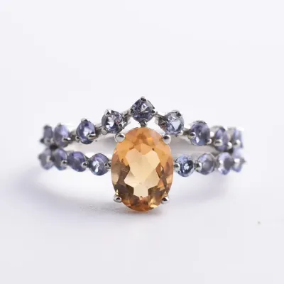 Citrine & Tanzanite Sterling Silver Ring