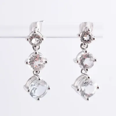 Quartz Sterling Silver Dangle Earrings