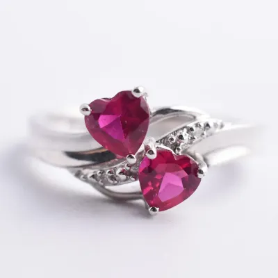 Ruby & Diamond Sterling Silver Wrap Ring