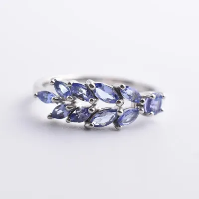 Tanzanite Sterling Silver Line Ring