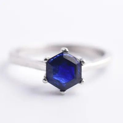 Blue Sapphire Sterling Silver Ring