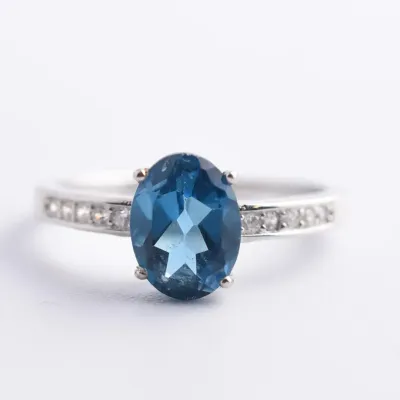 London Blue Topaz Sterling Silver Ring