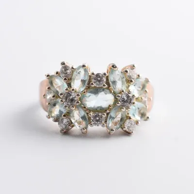 Rose Vermeil Sterling Silver Cluster Ring