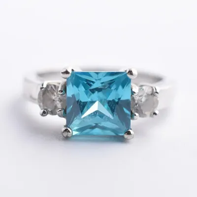 Blue Sterling Silver Ring