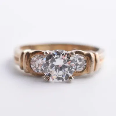 Sterling Silver Gold Vermeil Tri Ring