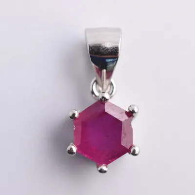 Ruby Sterling Silver Pendant