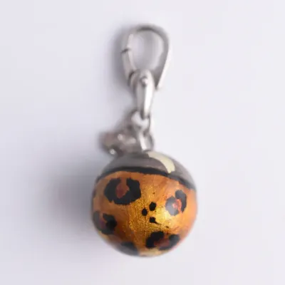 Sterling Silver Painted Leopard Print Charm