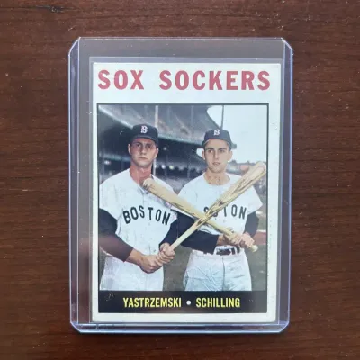 1964 Topps Baseball Card. Sox Sockers - Carl Yastrzemski. Card #182
