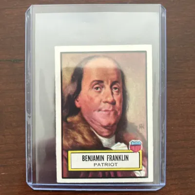 1952 Topps Look 'N See Trading Card. Benjamin Franklin - US Patriot. Card #21