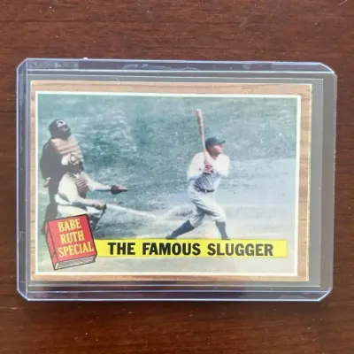 1962 Topp Baseball Card. Babe Ruth - The Famous Slugger. Card #138
