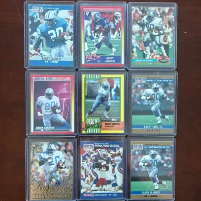 Barry Sanders Football Card Lot. Rookie Cards, and More