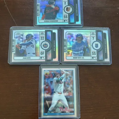 Topps Chrome Baseball Cards. Bryce Harper, Juan Soto, Bobby Witt Jr., and More