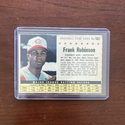 1961 Post Baseball Card. Frank Robinson - Cincinnati Reds. Card #192