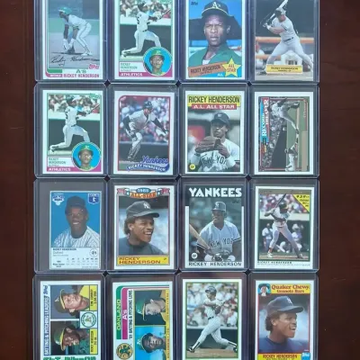 Rickey Henderson Baseball Card Lot