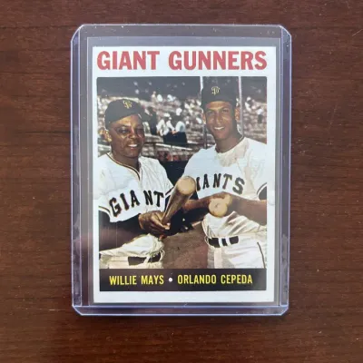 1964 Topps Baseball Card. Willie Mays & Orlando Cepeda. Card #306