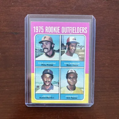 1975 Topps Baseball Card. Rookie Outfielders - Jim Rice. Card #616