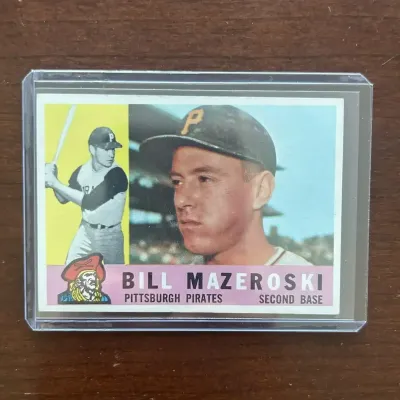 1960 Topps Baseball Card. Bill Mazeroski - Pittsburgh Pirates. Card #55